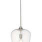 Z-Lite Joliet 12" 1-Light Brushed Nickel Steel Pendant Light With Clear Glass Shade