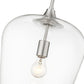 Z-Lite Joliet 12" 1-Light Brushed Nickel Steel Pendant Light With Clear Glass Shade