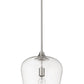 Z-Lite Joliet 12" 1-Light Brushed Nickel Steel Pendant Light With Clear Glass Shade