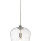 Z-Lite Joliet 12" 1-Light Brushed Nickel Steel Pendant Light With Clear Glass Shade
