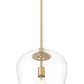 Z-Lite Joliet 12" 1-Light Burnished Brass Steel Frame Clear Glass Shade Pendant Light