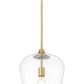 Z-Lite Joliet 12" 1-Light Burnished Brass Steel Frame Clear Glass Shade Pendant Light