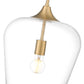 Z-Lite Joliet 12" 1-Light Burnished Brass Steel Frame Clear Glass Shade Pendant Light