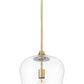 Z-Lite Joliet 12" 1-Light Burnished Brass Steel Frame Clear Glass Shade Pendant Light