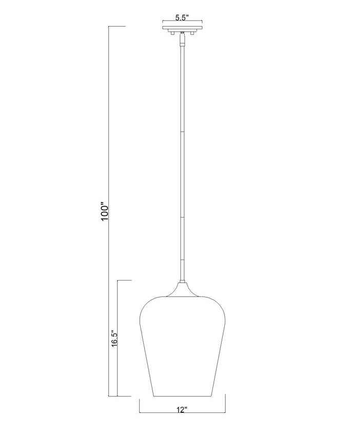 Z-Lite Joliet 12" 1-Light Burnished Brass Steel Frame Clear Glass Shade Pendant Light