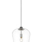 Z-Lite Joliet 12" 1-Light Chrome Steel Pendant Light With Clear Glass Shade