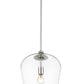 Z-Lite Joliet 12" 1-Light Chrome Steel Pendant Light With Clear Glass Shade