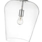 Z-Lite Joliet 12" 1-Light Chrome Steel Pendant Light With Clear Glass Shade