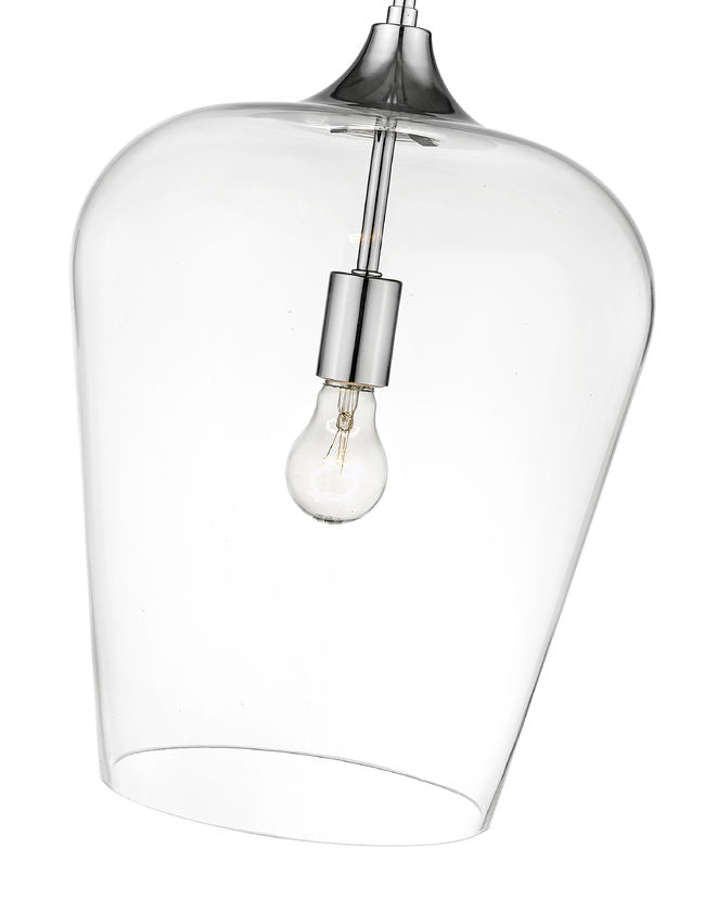 Z-Lite Joliet 12" 1-Light Chrome Steel Pendant Light With Clear Glass Shade