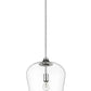 Z-Lite Joliet 12" 1-Light Chrome Steel Pendant Light With Clear Glass Shade