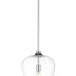 Z-Lite Joliet 12" 1-Light Chrome Steel Pendant Light With Clear Glass Shade