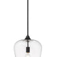 Z-Lite Joliet 12" 1-Light Matte Black Steel Pendant Light With Clear Glass Shade