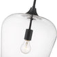 Z-Lite Joliet 12" 1-Light Matte Black Steel Pendant Light With Clear Glass Shade