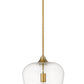 Z-Lite Joliet 12" 1-Light Olde Brass Steel Pendant Light With Clear Glass Shade
