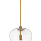 Z-Lite Joliet 12" 1-Light Olde Brass Steel Pendant Light With Clear Glass Shade