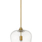 Z-Lite Joliet 12" 1-Light Olde Brass Steel Pendant Light With Clear Glass Shade
