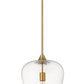 Z-Lite Joliet 12" 1-Light Olde Brass Steel Pendant Light With Clear Glass Shade