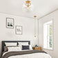 Z-Lite Joliet 13" 1-Light Burnished Brass Steel Frame Clear Glass Shade Semi-Flush Mount Lighting