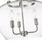 Z-Lite Joliet 16" 3-Light Brushed Nickel Semi Flush Mount With Clear Glass Shade