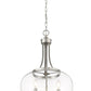 Z-Lite Joliet 16" 3-Light Brushed Nickel Steel Pendant Light With Clear Glass Shade