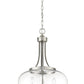 Z-Lite Joliet 16" 3-Light Brushed Nickel Steel Pendant Light With Clear Glass Shade