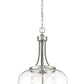 Z-Lite Joliet 16" 3-Light Brushed Nickel Steel Pendant Light With Clear Glass Shade
