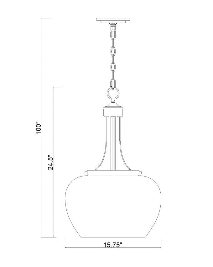 Z-Lite Joliet 16" 3-Light Burnished Brass Steel Frame Clear Glass Shade Pendant Light