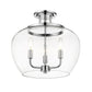 Z-Lite Joliet 16" 3-Light Chrome Semi Flush Mount With Clear Glass Shade