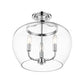 Z-Lite Joliet 16" 3-Light Chrome Semi Flush Mount With Clear Glass Shade