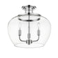 Z-Lite Joliet 16" 3-Light Chrome Semi Flush Mount With Clear Glass Shade