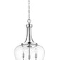 Z-Lite Joliet 16" 3-Light Chrome Steel Pendant Light With Clear Glass Shade