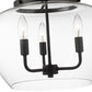 Z-Lite Joliet 16" 3-Light Matte Black Semi Flush Mount With Clear Glass Shade