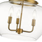 Z-Lite Joliet 16" 3-Light Olde Brass Semi Flush Mount With Clear Glass Shade