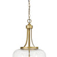 Z-Lite Joliet 16" 3-Light Olde Brass Steel Pendant Light With Clear Glass Shade