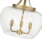 Z-Lite Joliet 16" 3-Light Olde Brass Steel Pendant Light With Clear Glass Shade