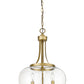 Z-Lite Joliet 16" 3-Light Olde Brass Steel Pendant Light With Clear Glass Shade