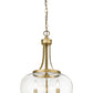 Z-Lite Joliet 16" 3-Light Olde Brass Steel Pendant Light With Clear Glass Shade