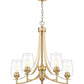 Z-Lite Joliet 25" 5-Light Burnished Brass Steel Frame Clear Glass Shade Chandelier