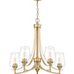 Z-Lite Joliet 25" 5-Light Burnished Brass Steel Frame Clear Glass Shade Chandelier