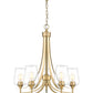 Z-Lite Joliet 25" 5-Light Burnished Brass Steel Frame Clear Glass Shade Chandelier