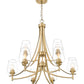 Z-Lite Joliet 31" 9-Light Burnished Brass Steel Frame Clear Glass Shade Chandelier