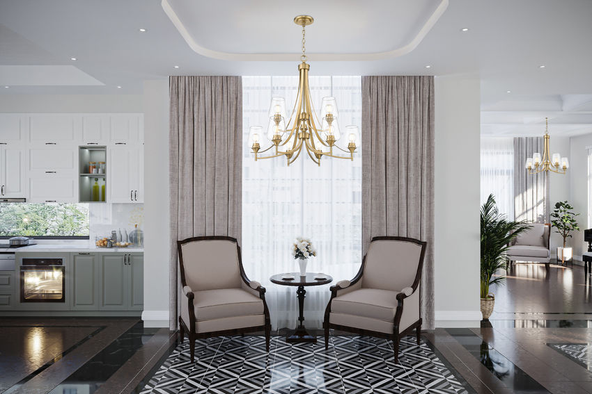 Z-Lite Joliet 31" 9-Light Burnished Brass Steel Frame Clear Glass Shade Chandelier