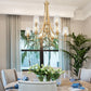Z-Lite Joliet 31" 9-Light Burnished Brass Steel Frame Clear Glass Shade Chandelier