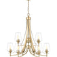 Z-Lite Joliet 31" 9-Light Burnished Brass Steel Frame Clear Glass Shade Chandelier