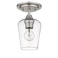 Z-Lite Joliet 6" 1-Light Brushed Nickel Flush Mount Lighting With Clear Glass Shade