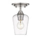 Z-Lite Joliet 6" 1-Light Brushed Nickel Flush Mount Lighting With Clear Glass Shade