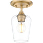 Z-Lite Joliet 6" 1-Light Burnished Brass Steel Frame Clear Glass Shade Flush Mount Lighting