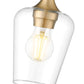 Z-Lite Joliet 6" 1-Light Burnished Brass Steel Frame Clear Glass Shade Pendant Light
