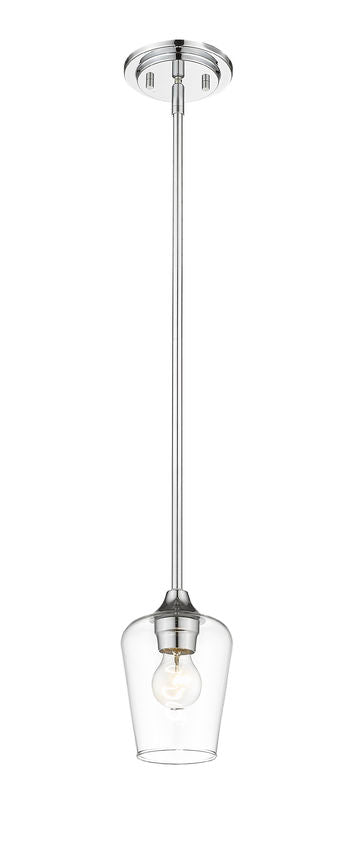 Z-Lite Joliet 6" 1-Light Chrome Mini Pendant Light With Clear Glass Shade