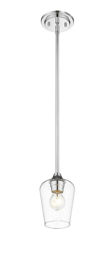 Z-Lite Joliet 6" 1-Light Chrome Mini Pendant Light With Clear Glass Shade